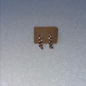 Gold toned and Red Dangle Earrings with‎ Elegant Design